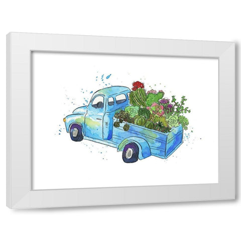Flower Truck I White Modern Wood Framed Art Print by McGuire, Catherine