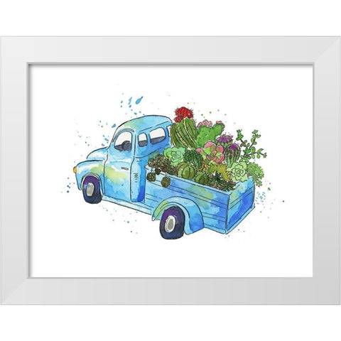 Flower Truck I White Modern Wood Framed Art Print by McGuire, Catherine