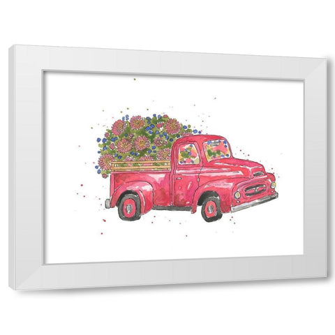 Flower Truck IV White Modern Wood Framed Art Print by McGuire, Catherine
