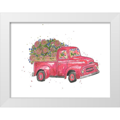 Flower Truck IV White Modern Wood Framed Art Print by McGuire, Catherine
