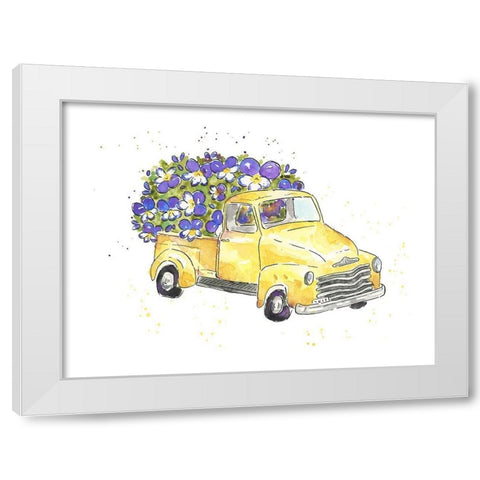 Flower Truck VI White Modern Wood Framed Art Print by McGuire, Catherine