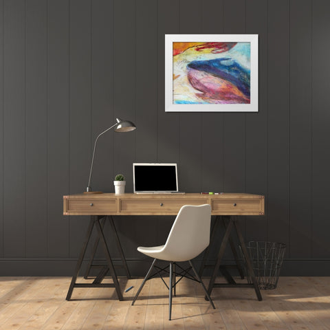 Fuchsia Expression III White Modern Wood Framed Art Print by Villarreal, Gabriela