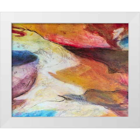 Fuchsia Expression IV White Modern Wood Framed Art Print by Villarreal, Gabriela