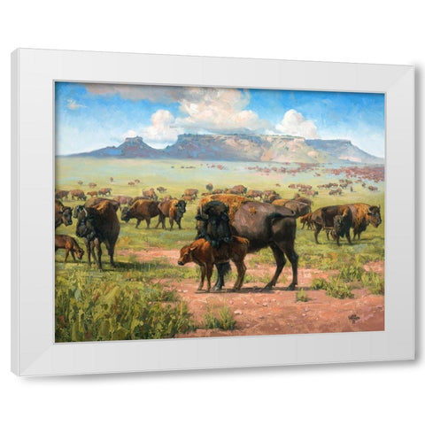 Spirit of the Plains White Modern Wood Framed Art Print by Sorenson, Jack