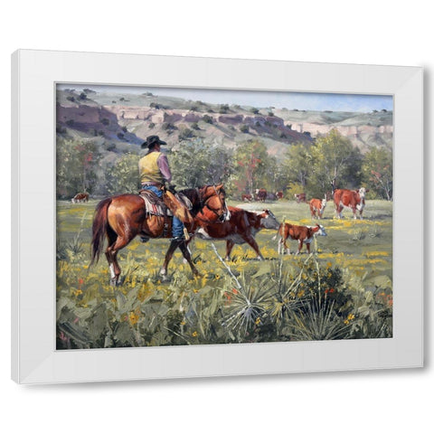 A Darn Good Spring White Modern Wood Framed Art Print by Sorenson, Jack