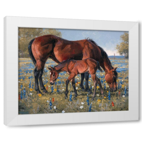 Wildflower White Modern Wood Framed Art Print by Sorenson, Jack