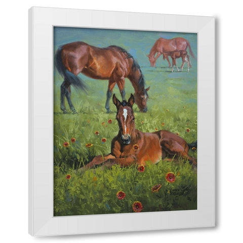 Indian Blanket White Modern Wood Framed Art Print by Sorenson, Jack