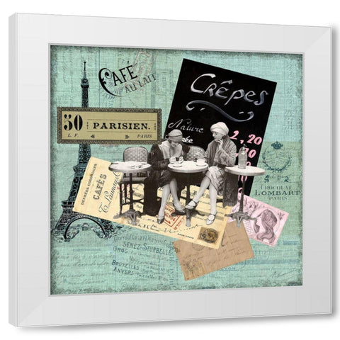Paris Bistro I White Modern Wood Framed Art Print by Lloyd, Sandy