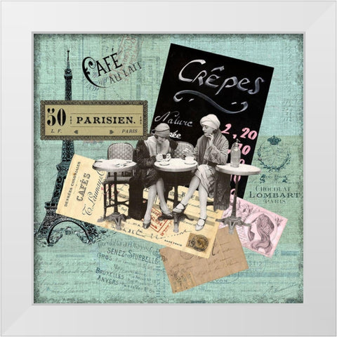 Paris Bistro I White Modern Wood Framed Art Print by Lloyd, Sandy