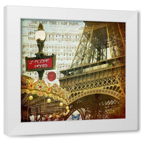 Eiffel Romance VI White Modern Wood Framed Art Print by Lloyd, Sandy