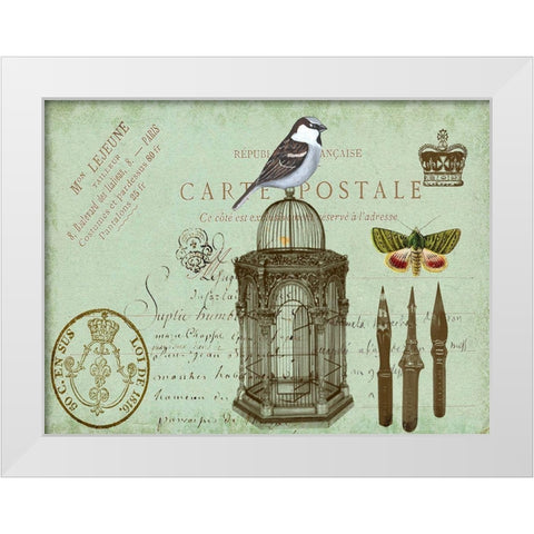 Postcards of Paris II White Modern Wood Framed Art Print by Lloyd, Sandy