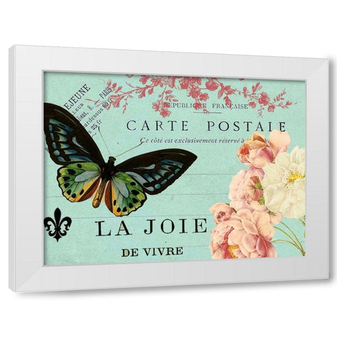 Postcards of Paris IV White Modern Wood Framed Art Print by Lloyd, Sandy