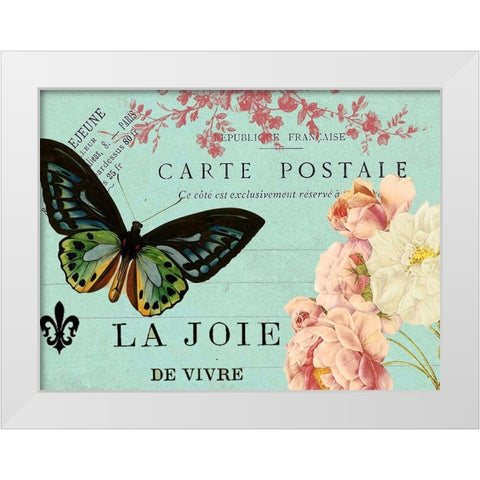 Postcards of Paris IV White Modern Wood Framed Art Print by Lloyd, Sandy