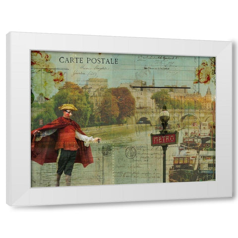 Postcards of Paris VII White Modern Wood Framed Art Print by Lloyd, Sandy