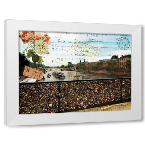 Postcards of Paris VIII White Modern Wood Framed Art Print by Lloyd, Sandy