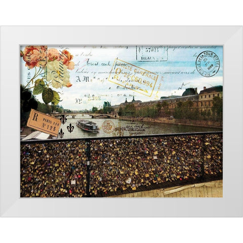 Postcards of Paris VIII White Modern Wood Framed Art Print by Lloyd, Sandy