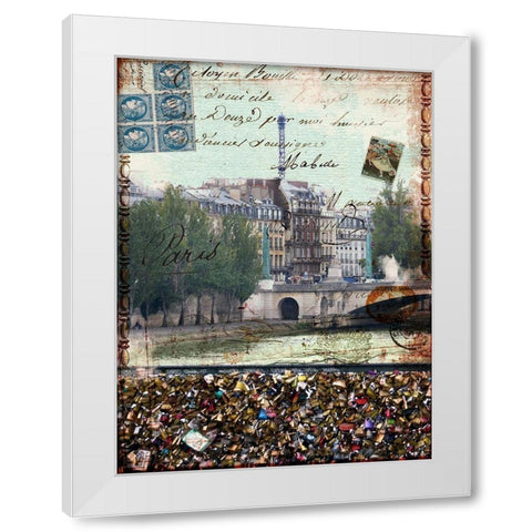 Postcards of Paris IX White Modern Wood Framed Art Print by Lloyd, Sandy