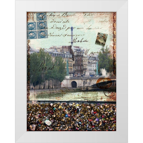 Postcards of Paris IX White Modern Wood Framed Art Print by Lloyd, Sandy