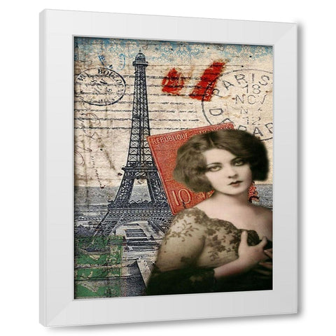 Femme Paris IV White Modern Wood Framed Art Print by Lloyd, Sandy