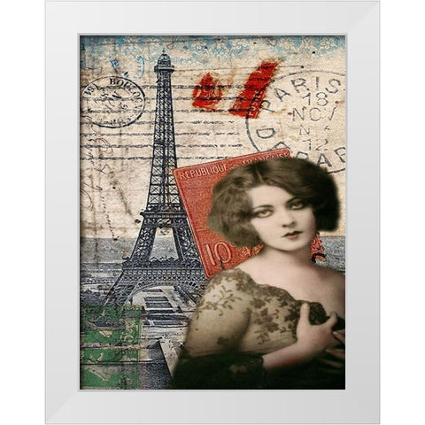 Femme Paris IV White Modern Wood Framed Art Print by Lloyd, Sandy