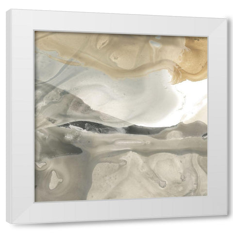 Tectonic Drift II White Modern Wood Framed Art Print by Vess, June Erica