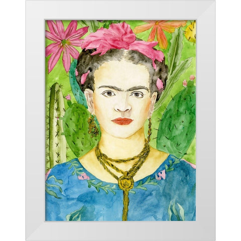 Frida Kahlo II White Modern Wood Framed Art Print by Wang, Melissa