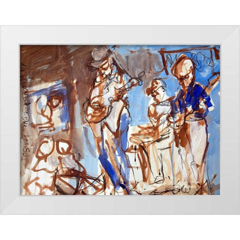 New Orleans Musicians II White Modern Wood Framed Art Print by Ferrell, Erin McGee
