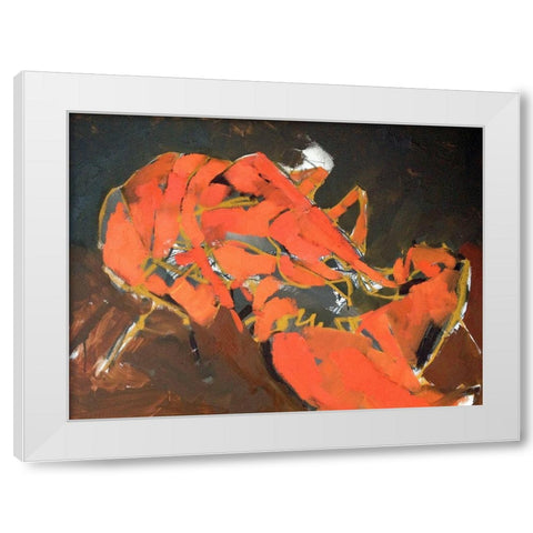 Abstract Lobster I White Modern Wood Framed Art Print by Ferrell, Erin McGee