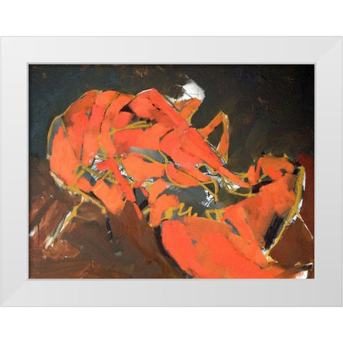 Abstract Lobster I White Modern Wood Framed Art Print by Ferrell, Erin McGee