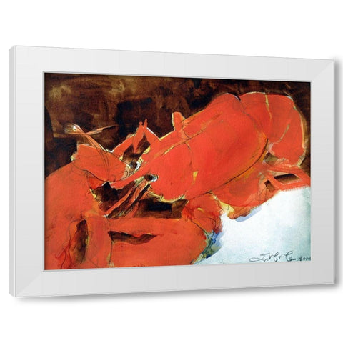 Abstract Lobster II White Modern Wood Framed Art Print by Ferrell, Erin McGee