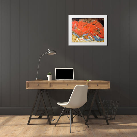 Abstract Lobster III White Modern Wood Framed Art Print by Ferrell, Erin McGee
