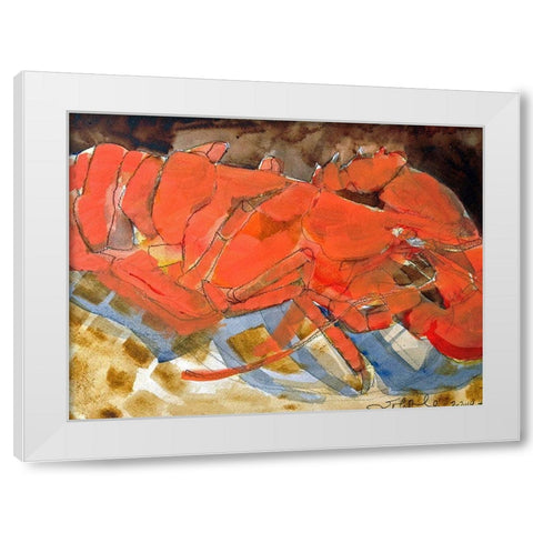 Abstract Lobster III White Modern Wood Framed Art Print by Ferrell, Erin McGee