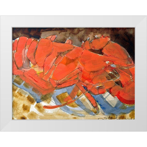 Abstract Lobster III White Modern Wood Framed Art Print by Ferrell, Erin McGee