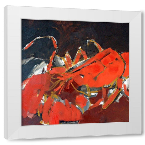 Abstract Lobster IV White Modern Wood Framed Art Print by Ferrell, Erin McGee