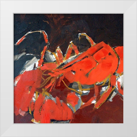 Abstract Lobster IV White Modern Wood Framed Art Print by Ferrell, Erin McGee