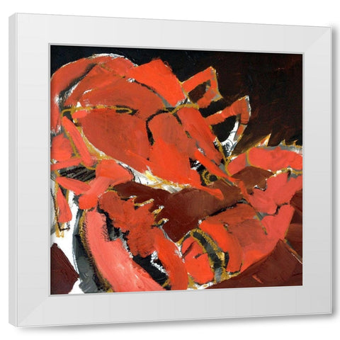 Abstract Lobster V White Modern Wood Framed Art Print by Ferrell, Erin McGee