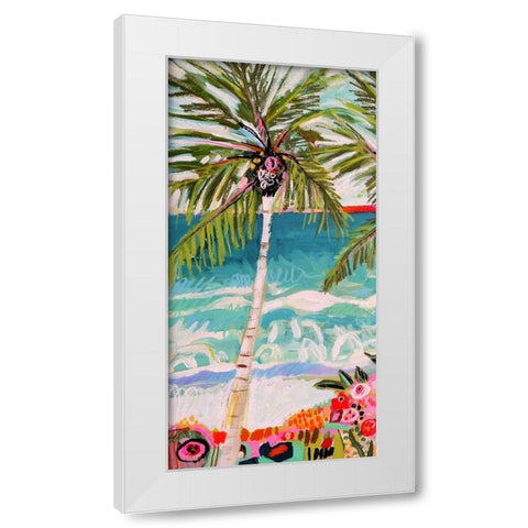 Palm Tree Wimsy I White Modern Wood Framed Art Print by Fields, Karen