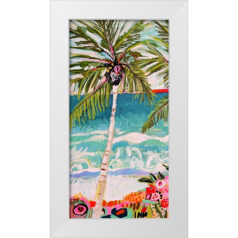 Palm Tree Wimsy I White Modern Wood Framed Art Print by Fields, Karen