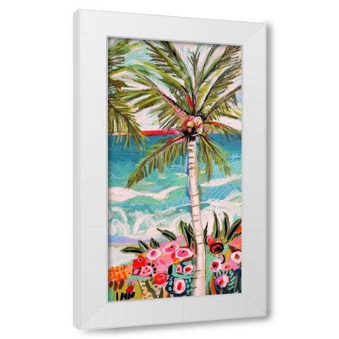 Palm Tree Wimsy II White Modern Wood Framed Art Print by Fields, Karen
