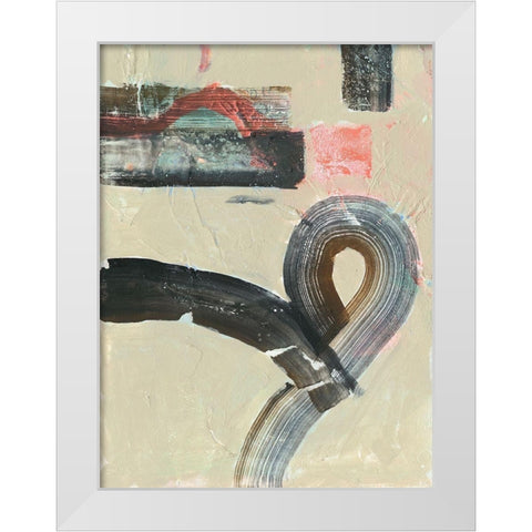 Striate I White Modern Wood Framed Art Print by Borges, Victoria