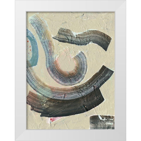 Striate III White Modern Wood Framed Art Print by Borges, Victoria