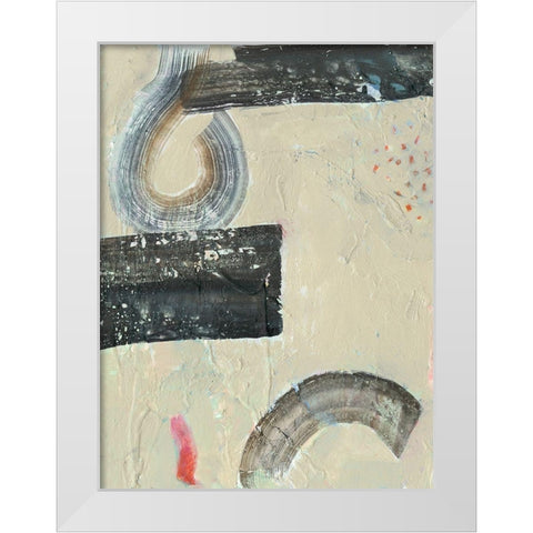 Striate IV White Modern Wood Framed Art Print by Borges, Victoria