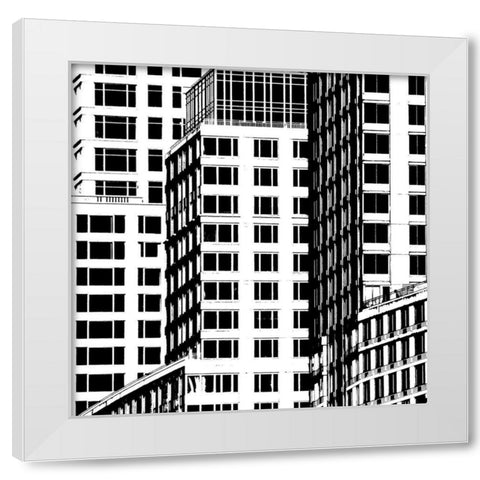 NYC in Pure B and W I White Modern Wood Framed Art Print by Pica, Jeff