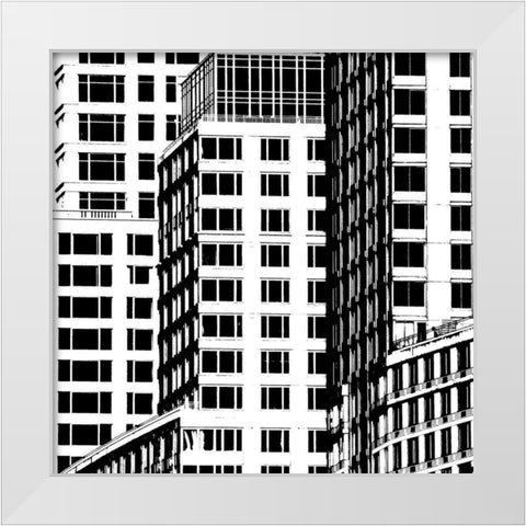 NYC in Pure B and W I White Modern Wood Framed Art Print by Pica, Jeff