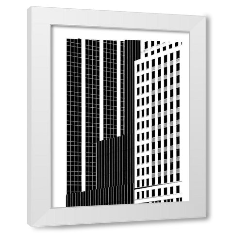 NYC in Pure B and W II White Modern Wood Framed Art Print by Pica, Jeff