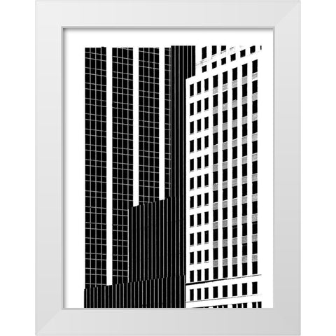 NYC in Pure B and W II White Modern Wood Framed Art Print by Pica, Jeff