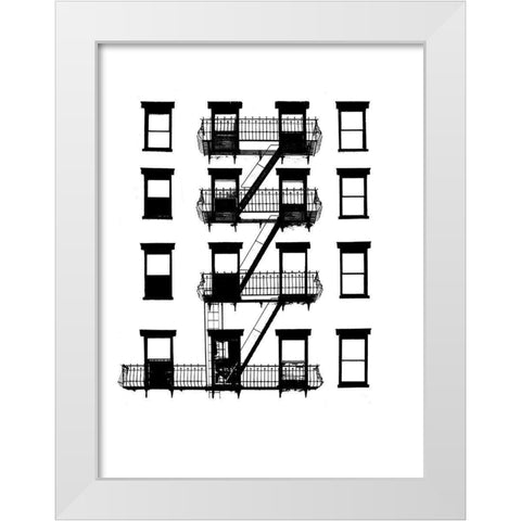 NYC in Pure B and W VI White Modern Wood Framed Art Print by Pica, Jeff
