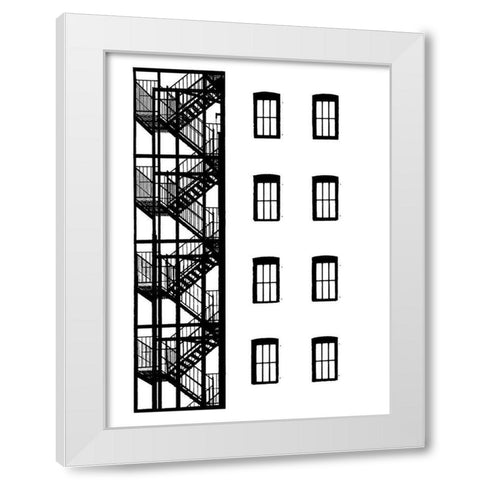 NYC in Pure B and W VII White Modern Wood Framed Art Print by Pica, Jeff