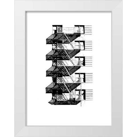NYC in Pure B and W VIII White Modern Wood Framed Art Print by Pica, Jeff