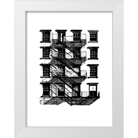 NYC in Pure B and W IX White Modern Wood Framed Art Print by Pica, Jeff